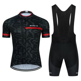 Factory direct sales SUDU Cycling Jersey Set 2021 Black and Red Cycling Set Bicycle Team Shirts Mens' Short Sleeve Bike Wear Summer Premium Clothing