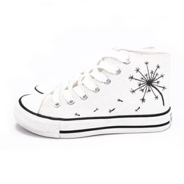 black canvas shoes for girls UK - Spring autumn women's new black and white high top canvas shoes girls' heart ins student shoes fashion vulcanized 138-CH-X002