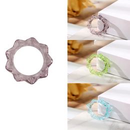 Retro Korea Chic Transparent Aesthetic ring Colourful Minimalist Acrylic Resin Thin Ring for Women Jewellery Party Gifts