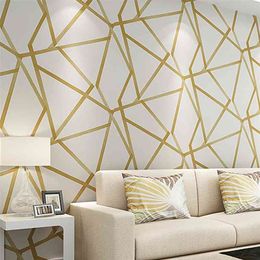 3D Geometric Wallpaper Blue Beige Wall Paper Modern Design Stripes Triangles Pattern Bedroom Living Room Home Decor 210722