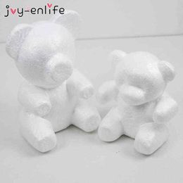 1Pcs Polystyrene Styrofoam White Foam Bear Mould Artificial Flower Head Rose Teddy Valentine's Day Gifts Party Wedding Decoration