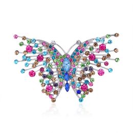 Colorful Rhinestone Butterfly Brooches For Women Autumn Winter Animal Insect Coat Brooch Pins Fashion Wedding Jewelry