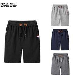 BOLUBAO Summer Men's Solid Shorts Brand Fashion Drawstring Knee Length Sportswear Running Wild Men Casual 210713