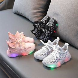 Baby Girl Casual Sneakers Infant Shoes Fashion Children Flat Kids Girls Stretch Mesh Boys Sports Running 211022