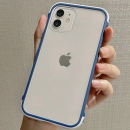 New skin feeling phone cases for iphone 13 12 11 pro max XR XS X 7 8 Plus TPU all-inclusive anti-fall transparent cellphone protective cover case six Colours