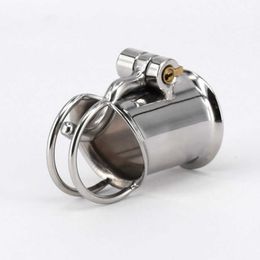 SODANDY Stainless Steel PA Penis Puncture Chastity Device Male Cock Cage Penis Bondage Cock Piercing Lock Chastity Belt Mens Sex P0826