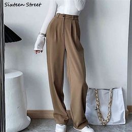 Streetwear Suit Pants for Woman Summer Spring High Waist Khaki Harm Pants Female Chic Korean Clothes Business Loose Pants Woman Q0801