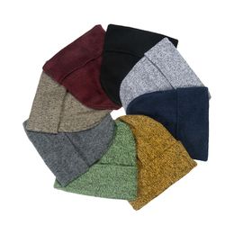 Winter Hats For Men Women Blended Knit Skullies Hat Cotton Elastic Warm Thick Beanies Cap Bonnet