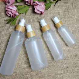 spray bottles wholesale 60ml 120ml 150ml frosted plastic bottle Environmental bamboo lid glass empty cosmetic containergoods