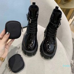 Designer- Women shoes Rois Boots Ankle military inspired combat boot nylon bouch attached Removable bags size 34-40
