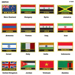 National Flag Embroidery Patch Badge New Zealand Hungary Syria Jamaica Armenia Yemen Iraq Israel Italy India