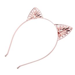 Hair Clips & Barrettes Women Adult Child Metal Alloy Headband Hollow Out Floral Cat Ears Hair Hoop Luxury Coloured Glitter Rhinestone Decor Wedding