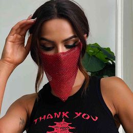 Net Red Flash Diamond Mask Bouncing Di Electric Syllable Nightclub Metal Water Super Jewellery Breathable Triangular Female MKQI726