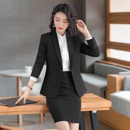 High quality women's pants suit professional jacket feminine fall casual blazer Female Job interview outfit Two-piece 210527
