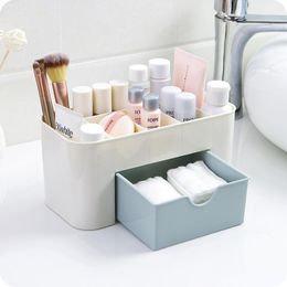 european cosmetics Canada - Storage Boxes & Bins Makeup Organizer European Plastic Box Desk Candycolor Office Sundries Cosmetic Drawer Container Control Holder