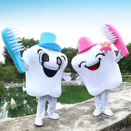 Performance Three Style Tooth Mascot Costume Halloween Fancy Party Dress Sport Club Cartoon Character Suit Carnival Unisex Adults Outfit Event Promotional Props
