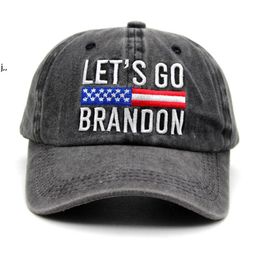 Lets Go Brandon Party hat American Flag Street Baseball Hats FJB Snapbacks cap Women Man 6 Style Washed Cowboy Adjustable Caps ZZE13281