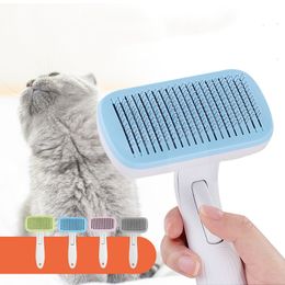 Dog Supplies Grooming Pet hair removal comb, dogs and cats one-click hairs needle comb 4 colors 2021