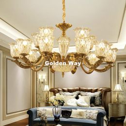 Chandeliers European Crystal Alloy Pendant Lamp Dining Room Living Lobby Lighting E14 LED AC Candle Bulbs