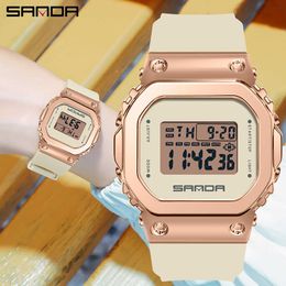 SANDA New Fashion Digital Watch Square Men Women Watches Waterproof Sports Electronic Wrist Watch Reloj Mujer Clock Dropshipping G1022