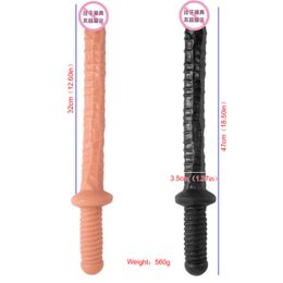 47cm Ribbed Dildos Fake Penis for Women Long Anal Dildo Super Realistic Dildo with Handle Sextoys Sex Toy Sex Shop Y201118
