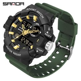 SANDA Brand Electronic Sports Men's Watches Luxury Military Quartz Watch Men Waterproof Shock Wristwatches Relogio Masculino G1022