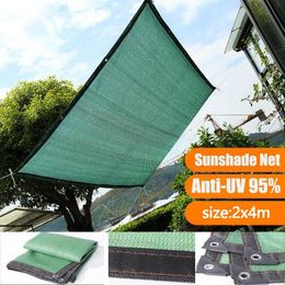 Shade 2X4M Anti-UV Sunshade Net Outdoor Awning Canopy Garden Swimming Pool Succulent Plant Cover Shelter -Green