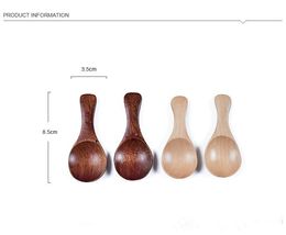 10 pcs naturel wooden coffee tea sugar salt spoon scoop kitchen utensil set mini wood spoon cooking tool c796 for