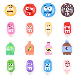 Wholesales Croc Shoes Charms Resin Cartoon Drink Decoration Candy and Popsicle Bracelet Accessories Kid's Gift