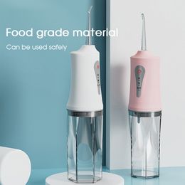 Oral Irrigators 4 Nozzles IPX7 Waterproof Removable Water Tank Rechargeable Oral Irrigator Dental Floss Adult Teeth Cleaning Devices