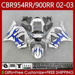 Body Kit For HONDA CBR954-RR CBR900RR 2002-2003 Bodywork 61No.119 CBR954RR CBR954 CBR900 CBR 900 954 Blue silvery RR CC 900CC 2002 2003 CBR 954RR 900RR 02 03 Fairings