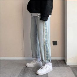 Men's Jeans 2021 Casual Cotton Oversize Vintage Woman Collage Streetwear Denim Pants Man Hip Hop Straight Harajuku S-2XL