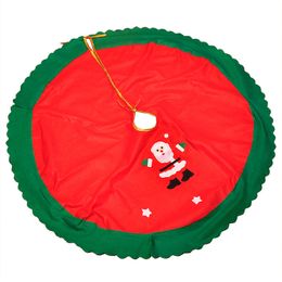 Home Ornaments Floor Cover 90CM Christmas Trees Skirts Decor Apron Santa Claus Round Christmas Tree Skirt Holiday Party Supplies DH0224