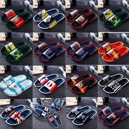 Football star Sports Slippers Brand designer Colour printing Mens Rubber Sandals Beach Slide Non-slip Flip Flops Indoor outdoor Shoes Size 40-45