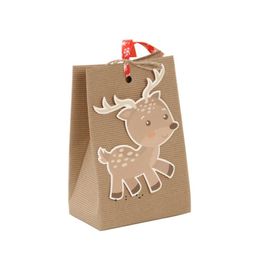 Gift Wrap 12 Pcs Christmas Bag With Special Design Reusable Craft Paper Boxes