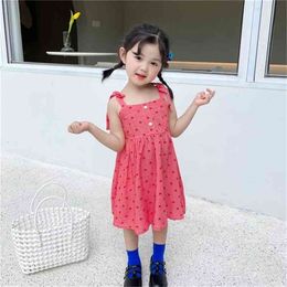 Summer Arrival Girls Fashion Heart Dress Kids Cotton Dresses Clothes 210528