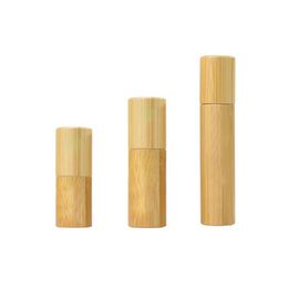 2021 Bamboo Bottle Set 15ml 20ml Essential oil with Roller Ball perfume container Colourful 10ml roll on glass bottle with roller ball