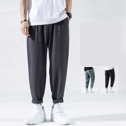Casual Harem Pants Men Jogger Pants Men Loose Trousers Male Chinese Traditional Harajuku 2021 Summer Clothes Male Elastic Waist Y0927