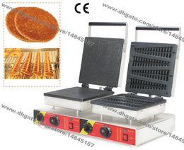 Commercial Use Non Stick 110v 220v Electric Dutch Stroopwafel Syrop Waffle Maker Lolly Waffle Baker Iron Machine