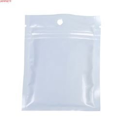 8x13cm (3.1x5.1") 3 MIL Recyclable zipper top plastic packaging bag Flat Clear/White Zip Lock Bags with Hang Holegoods