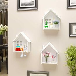 Wall Decoration Storage Shelf Living Room Bedroom Small House Hangers Partition Pendant Not Punched 211102