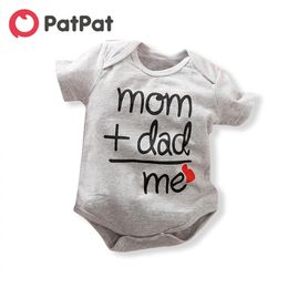 Arrival In Stock Summer and Spring Baby Boy Girl Letter Print Short-sleeve Bodysuits Clothes 210528