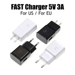 100DHL OEM USB Wall Chargers 5V 3A 2A 1A US/EU Plug Travel Power Adapter Quick Fast Charger for Samsung