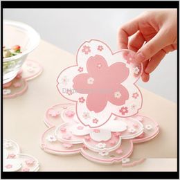 Japan Style Cherry Blossom Heat Insulation Table Mat Family Office Antiskid Tea Milk Mug Coffee Coaster Zmkrb Mats Pads G0Sql