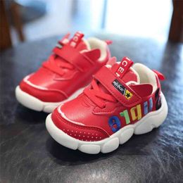 Koovan Children's Sneakers New Light Solid Soft Bottom Children Baby Boys Girls Shoes Fall Winter Of Cotton Shoes Sports 210326