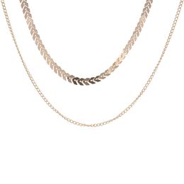 Temperament Mode Fischknochenkette PEK Kurzschlüsselschlüssel Halskette Halskette Halskette