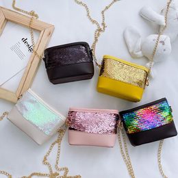 Children Sequin Colourful Bag Girls Small Handbags 2021 New Fashion Cute Sweet Trendy Ins Messenger Bag Party Purses Shoulder Bag