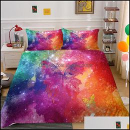 Bedding Sets Supplies Home Textiles & Garden 3D Set Luxury Duvet Er Butterfly Printed King Queen Fl Double Single Size Boys Girls Creative B