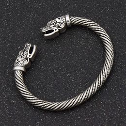 Wolf Head Bracelet Viking Bracelet Teen Indian Jewellery Accessories Men Wristband Cuff Bracelets Women Bangles Stainless Steel Q0719