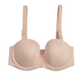 YANDW Simple Solid Bra Underwire Bras For Women Sexy Everyday Plus Size Multiway Bralette 32 34 36 38 40 42 44 B C D E F G H 210623